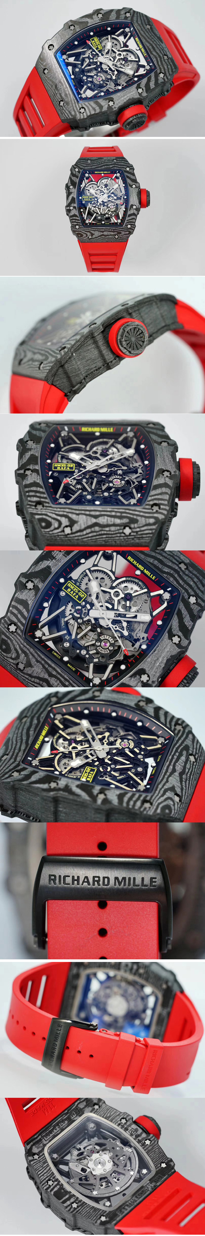 Replica Richard Mille RM035-02 Real NTPT ZF 1:1 Best Edition Skeleton Dial on Red Rubber Strap NH05A