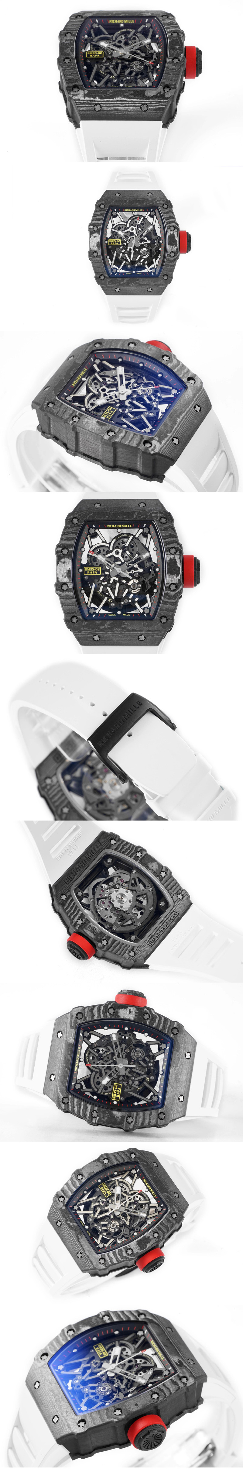 Replica Richard Mille RM035-02 Real NTPT ZF 1:1 Best Edition Skeleton Dial on White Rubber Strap NH05A