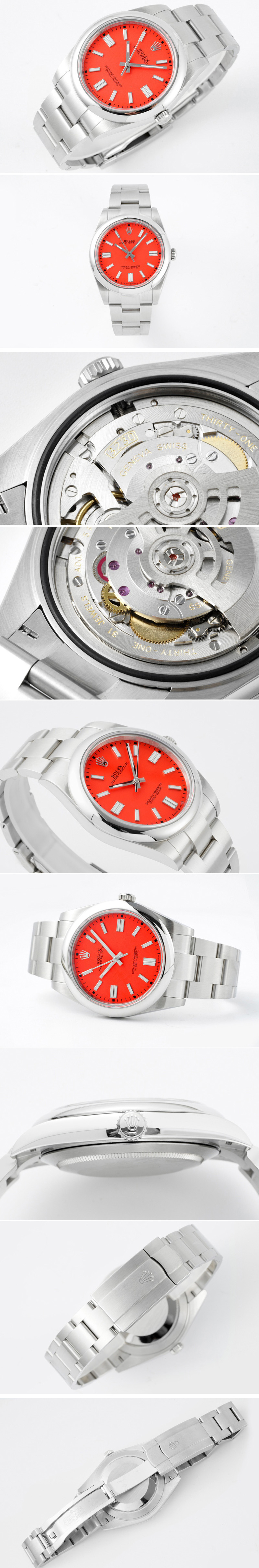 Replica Rolex Oyster Perpetual 41mm 124300 GMF 1:1 Best Edition 904L Steel Red Dial on SS Bracelet SA3230