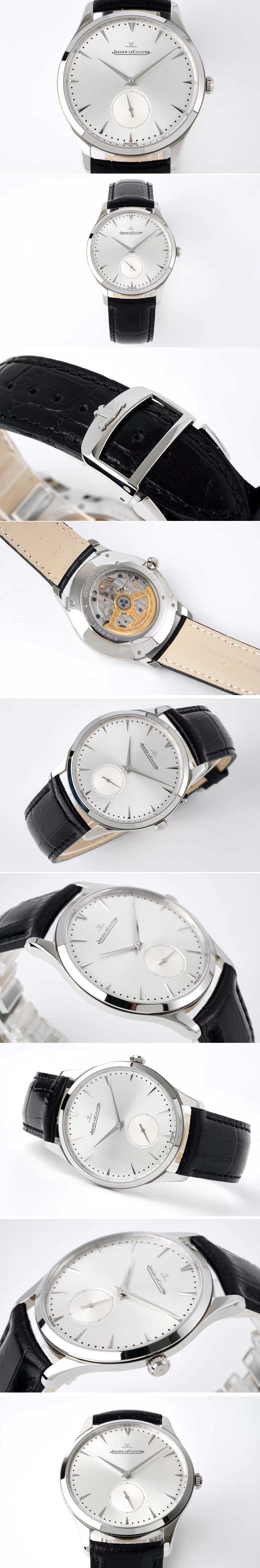 Replica Jaeger-LeCoultre Master Ultra Thin Small Second SS ZF 1:1 Best Edition White Dial on Black Leather Strap A896