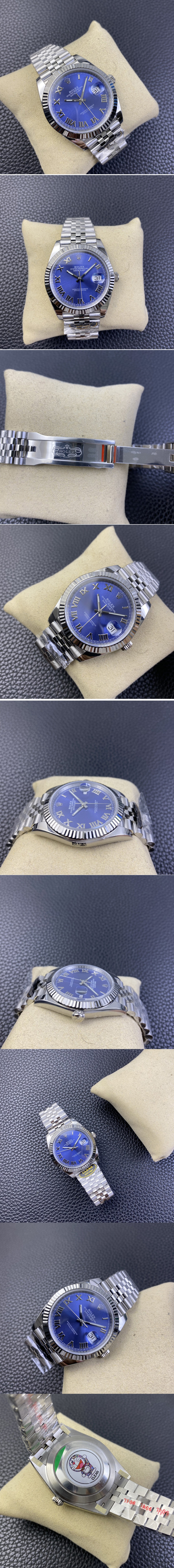 Replica Rolex Datejust 41 SS 904L Steel Clean 1:1 Best Edition Blue Roman Dial on Jubilee Bracelet VR3235