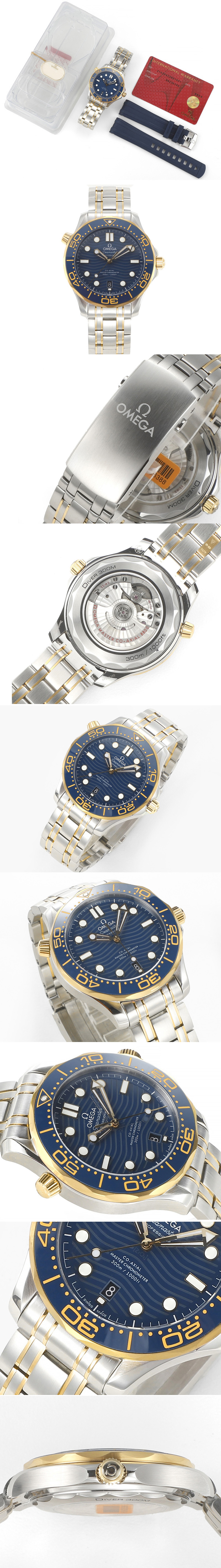 Replica Omega 2018 Seamaster Diver 300M SS/YG VSF 1:1 Best Edition YG Bezel Blue Dial on SS/YG Bracelet A8800
