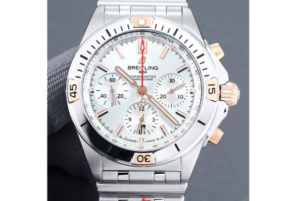 Replica Breitling Chronomat B01 42mm SS TF 1:1 Best Edition Silver Dial on SS Bracelet A7750