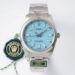 Replica Rolex Oyster Perpetual 41mm 124300 KING 1:1 Best Edition 904L Steel Tiffany Blue Dial on SS Bracelet K3230