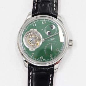 Replica IWC Portugieser Constant-Force Tourbillon Edition "150 Years" SS BBR Best Edition Green Dial