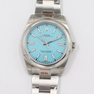 Replica Rolex Oyster Perpetual 41mm 124300 EWF Best Edition Tiffany Blue Dial on SS Bracelet A3230