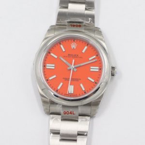Replica Rolex Oyster Perpetual 41mm 124300 EWF Best Edition Red Dial on SS Bracelet A3230