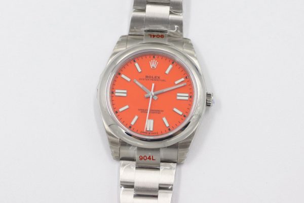 Replica Rolex Oyster Perpetual 41mm 124300 EWF Best Edition Red Dial on SS Bracelet A3230