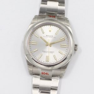 Replica Rolex Oyster Perpetual 41mm 124300 EWF Best Edition Silver Dial on SS Bracelet A3230