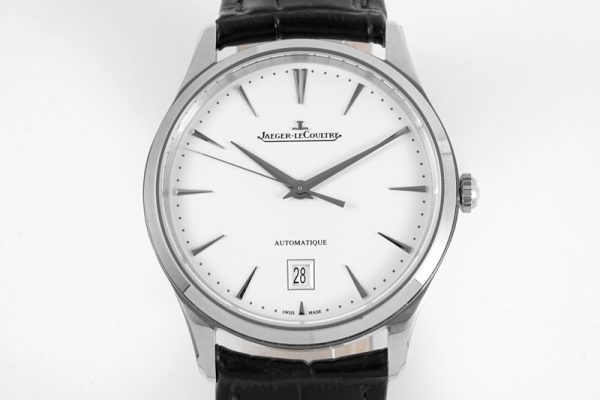 Replica Jaeger-LeCoultre Master 1288420 SS ZF 1:1 Best Edition Silver Dial on Black Leather Strap A899/1