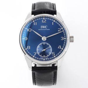 Replica IWC Portuguese IW358305 ZF 1:1 Best Edition SS Blue Dial on Black Leather Strap A82200