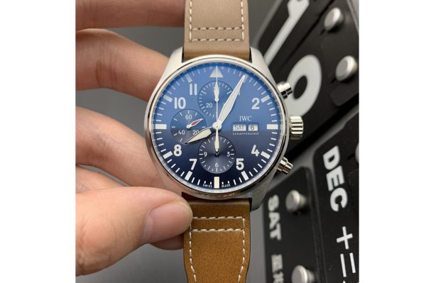 Replica IWC Pilot Chrono 377721 "Le Petit Prince" SS ZF 1:1 Best Edition on Brown Leather Strap A7750