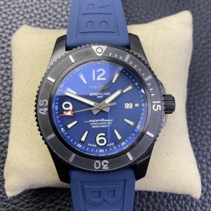 Replica Breitling Superocean Automatic 46mm TF 1:1 Best Edition PVD Titanium Blue Dial on Blue Rubber Strap A2824