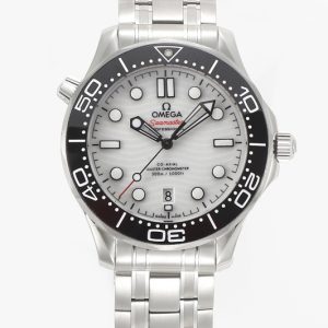 Replica Omega 2018 Seamaster Diver 300M VSF 1:1 Best Edition Black Ceramic White Dial on SS Bracelet A8800 V2 (Black Balance Wheel)