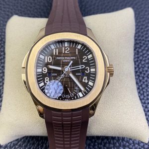 Replica Patek Philippe Aquanaut 5164R RG ZF 1:1 Best Edition Brown Dial on Brown Rubber Strap A324