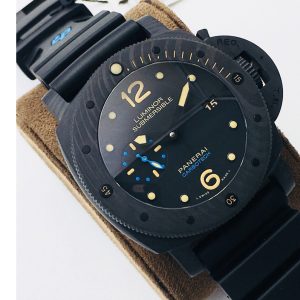 Replica Panerai PAM616 Carbotech VSF Best Edition on Blue Logo Black Rubber Strap P.9000 Super Clone V3 (Free Leather Strap)