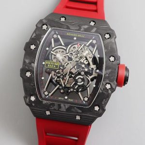 Replica Richard Mille RM035-02 KVF Best Edition Skeleton Dial Red on Red Rubber Strap MIYOTA8215
