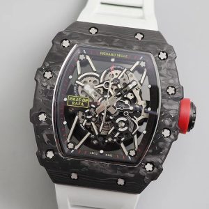 Replica Richard Mille RM035-02 KVF Best Edition Skeleton Dial Red on White Rubber Strap MIYOTA8215