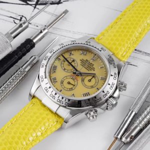 Replica Rolex Daytona 116519 OXF Best Edition Yellow Dial on Yellow Leather Strap A7750