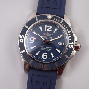 Replica Breitling Superocean Automatic 44 TF 1:1 Best Edition Blue Dial Blue Bezel on Blue Rubber Strap A2824