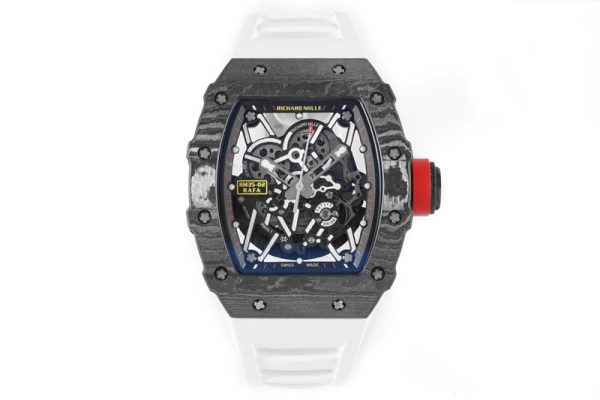 Replica Richard Mille RM035-02 Real NTPT ZF 1:1 Best Edition Skeleton Dial on White Rubber Strap NH05A